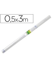 ROLLO PLASTICO ADH.0,50X3 MT 80 MC FORRALIBROS REMOVIBLE