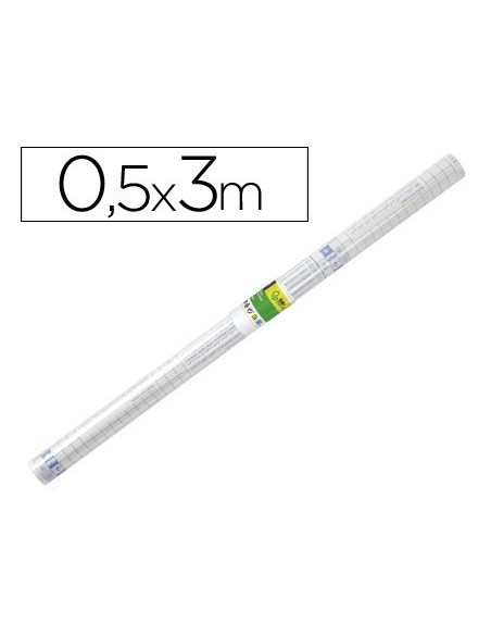 ROLLO PLASTICO ADH.0,50X3 MT 80 MC FORRALIBROS REMOVIBLE