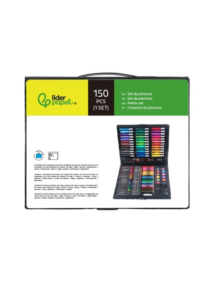 ESTUCHE PINTURA  PLAST.150 PIEZAS 36X31X4 CM