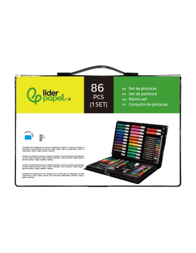ESTUCHE PINTURA  PLAST.86 PIEZAS 34X23X3,2 CM