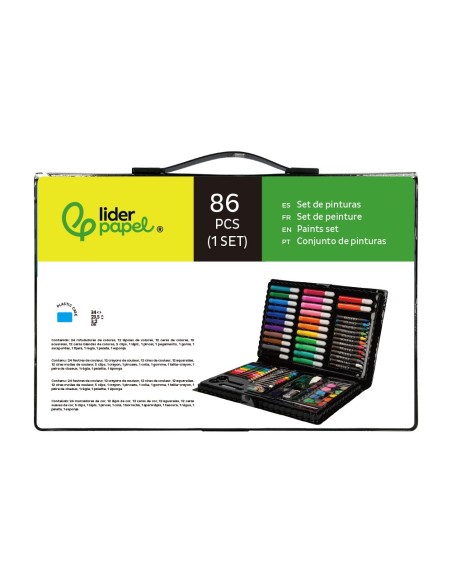 ESTUCHE PINTURA  PLAST.86 PIEZAS 34X23X3,2 CM
