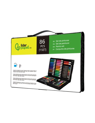 ESTUCHE PINTURA  PLAST.86 PIEZAS 34X23X3,2 CM