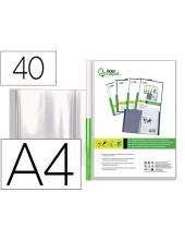 CARPETA PERSONALIZA 40 FUNDAS PP. A4 TPTE.PORTADA LOMO