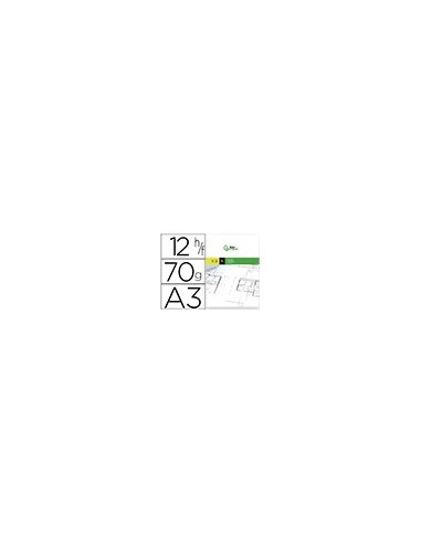 PAPEL DIBUJO LIDERPAPEL A3 297X420MM 70G/M2 VEGETAL SOBRE 12 HOJAS