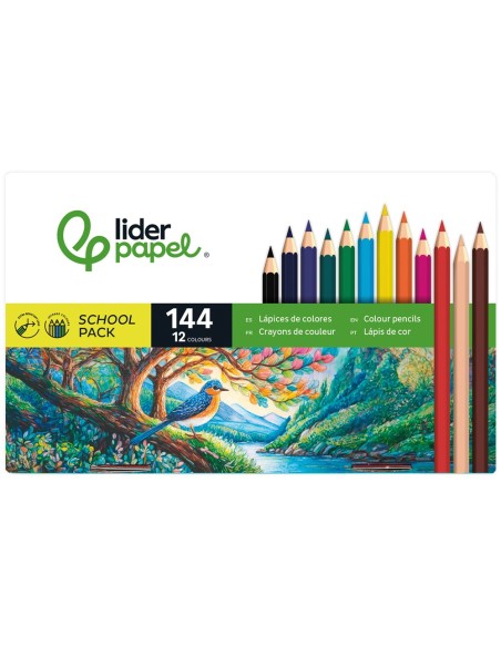 LAPICES COLORES SCHOOL PACK 144 UD.12 COLORES X 12 UDS.