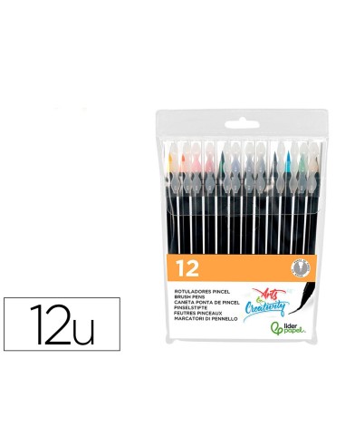 ROTULADORPUNTA PINCEL EXTRA SUAVE ESTUCHE 12 UD.SURT.