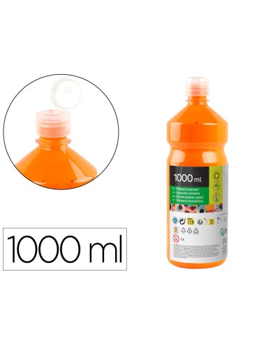 TEMPERA ESCOLAR LIDERPAPEL 1000 ML NARANJA