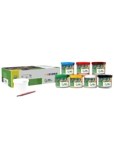 TEMPERA LIDERPAPEL ESCOLAR 40 ML 7 COLORES SURTIDOS + PINCEL