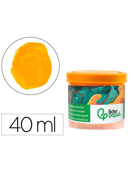 TEMPERA LIDERPAPEL ESCOLAR 40 ML AMARILLO ORO