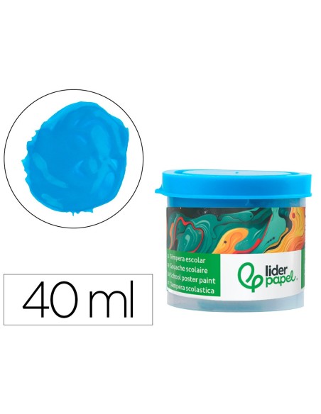 TEMPERA LIDERPAPEL ESCOLAR 40 ML AZUL