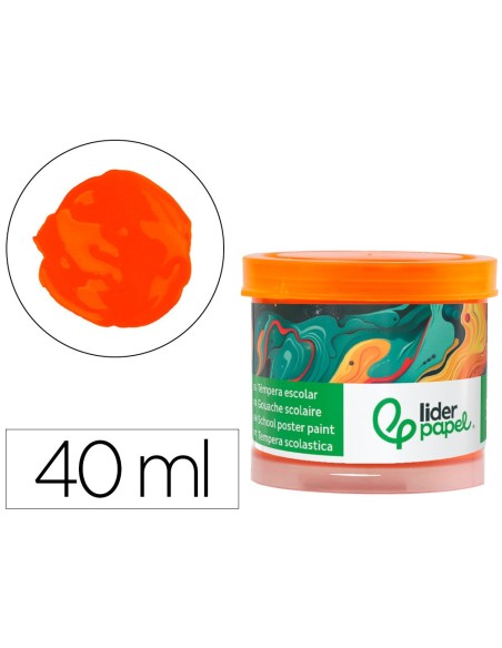 TEMPERA LIDERPAPEL ESCOLAR 40 ML NARANJA