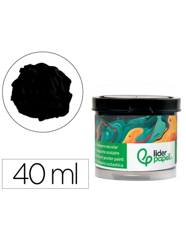 TEMPERA LIDERPAPEL ESCOLAR 40 ML NEGRO