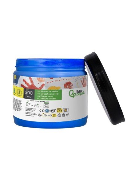 PINTURA DEDOS  TARRINA 500 ML AZ.