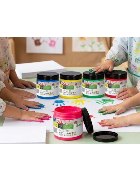 PINTURA DEDOS  TARRINA 500 ML AZ.