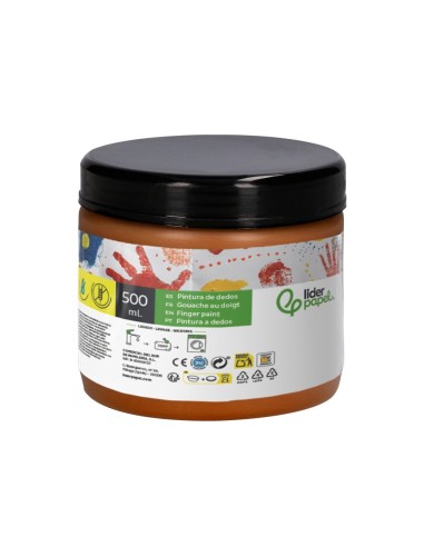 PINTURA DEDOS  MARRON TARRINA 500 CC