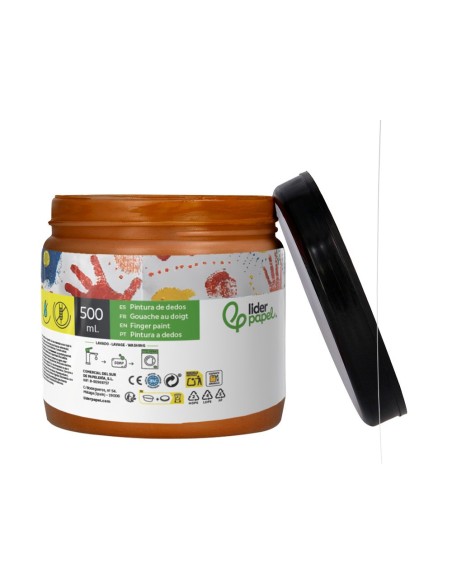 PINTURA DEDOS  MARRON TARRINA 500 CC