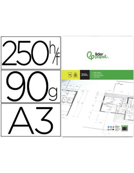 PAPEL VEGETAL DIN A3 90GRS HOJA