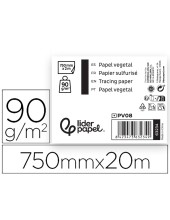 PAPEL DIBUJO LIDERPAPEL 750MMX20M 90G/M2 VEGETAL ROLLO
