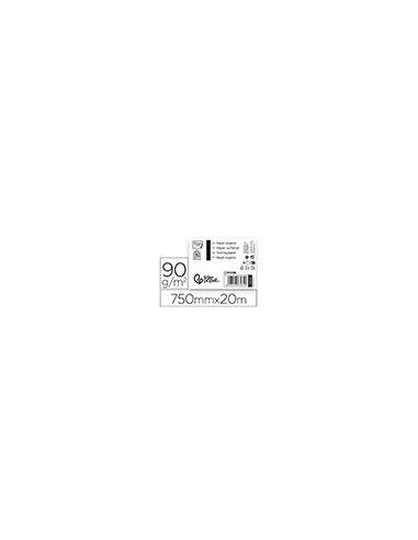 PAPEL DIBUJO LIDERPAPEL 750MMX20M 90G/M2 VEGETAL ROLLO