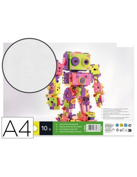GOMA EVA LIDERPAPEL A4 60G/M2 ESPESOR 1,5MM BL PAQUETE 10 HOJAS GE76