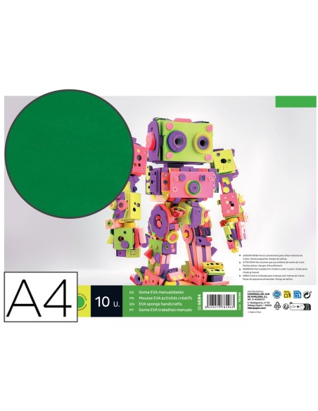 GOMA EVA LIDERPAPEL A4 60G/M2 ESPESOR 1,5MM VE.PAQUETE 10 HOJAS GE84