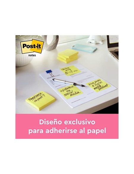 BLOC NOTAS ADH. POST-IT 76X76MM 100H. AM.