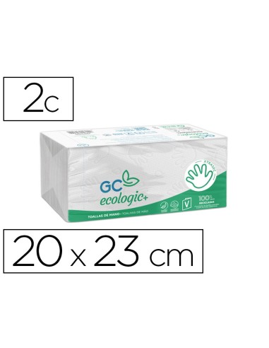TOALLA PAPEL MANO ENGARZADA ECOLOGICA XTRASEC 20X23 2 CAP. PAQ.196 U.