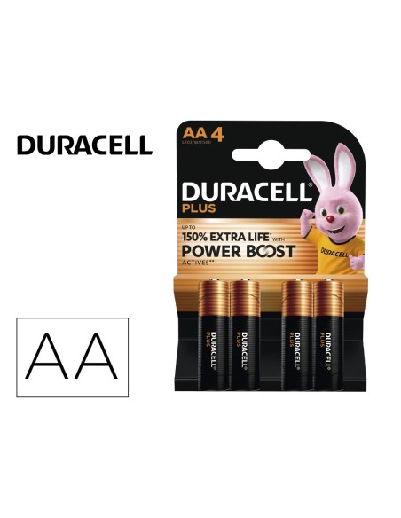 PILAS DURACELL ALCALINA PLUS AA BLISTER C/4 PILAS