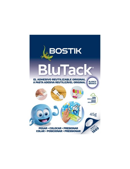 SUJETACOSA MASILLA BOSTIK BLU TACK BLANCO CUARTEADO