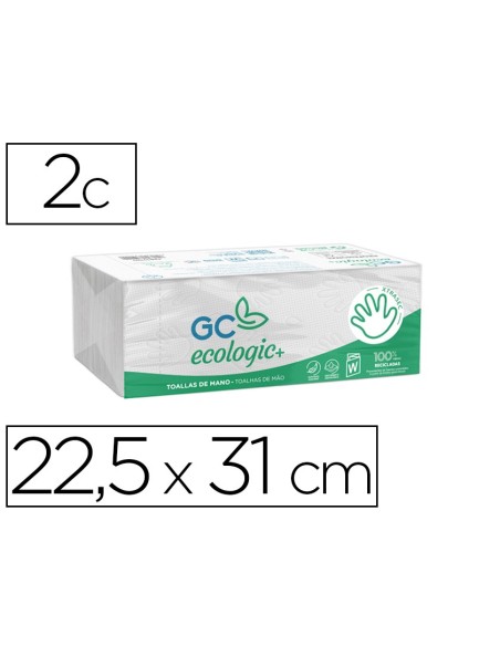 TOALLA PAPEL MANO ENGARZADA ECOLOGICA 22,5X31 PAQUETE 144 UND
