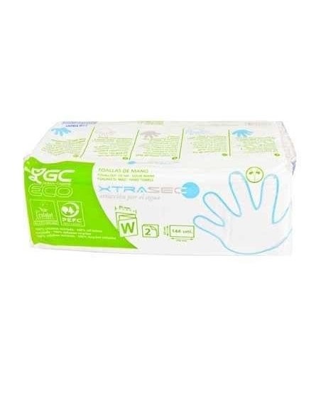 TOALLA PAPEL MANO ENGARZADA ECOLOGICA 22,5X31 PAQUETE 144 UND