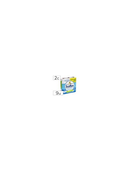 PAPEL HIGIENICO SCOTTEX MEGARROLLO DOBLE LARGO PACK DE 6+3 ROLLOS