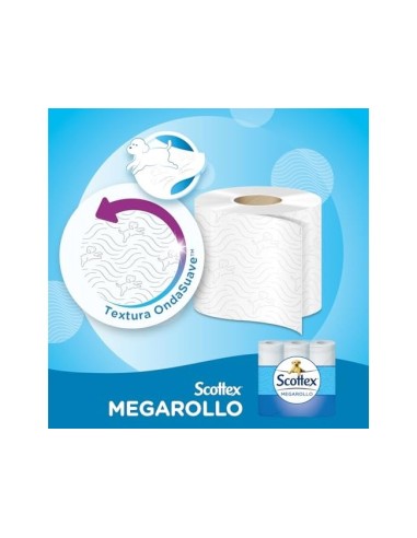 PAPEL HIGIENICO SCOTTEX MEGARROLLO DOBLE LARGO PACK DE 6+3 ROLLOS