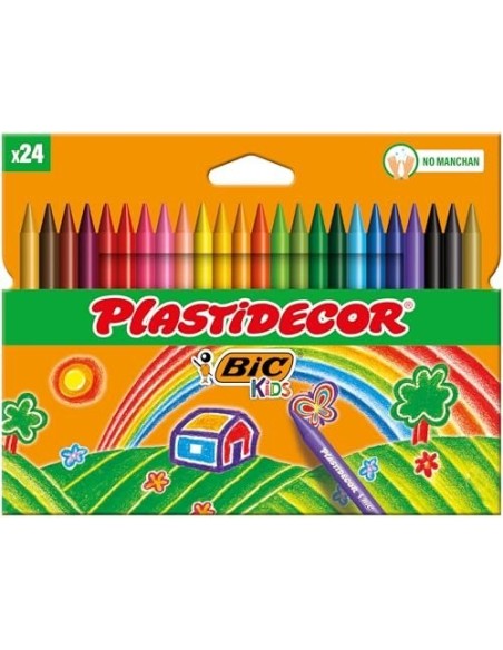 LAPICES CERA PLASTIDECOR CAJA 24 COL.