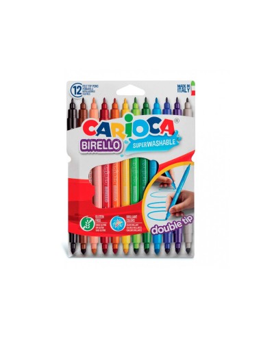 ROTULADOR CARIOCA BIRELO BIPUNTA CAJA 12 COL.