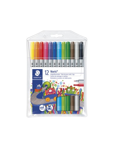 ROTULADOR STAEDTLER NORIS CLUB DOBLE PUNTA CAJA 12 COL.SURT.