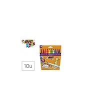 ROTULADOR BIC KIDS 10 COLORES PUNTA PINCEL TINTA BASE AGUA 828964 2