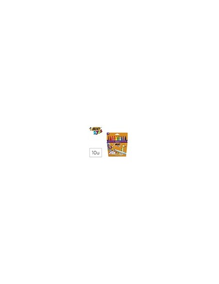 ROTULADOR BIC KIDS 10 COLORES PUNTA PINCEL TINTA BASE AGUA 828964
