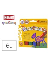 TEMPERA SOLIDA EN BARRA INSTANT ESCOLAR CAJA 6 COLORES SURTIDOS 10711