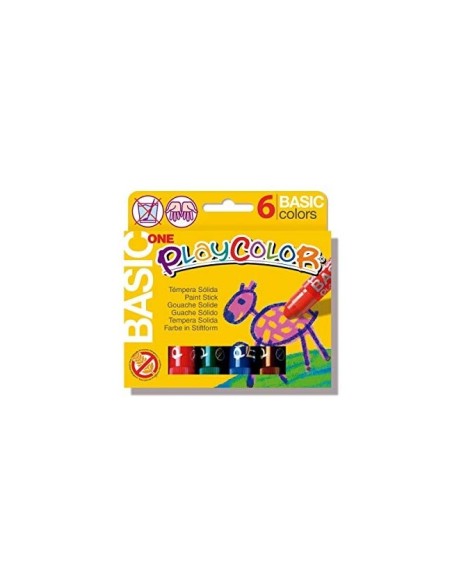 TEMPERA SOLIDA EN BARRA INSTANT ESCOLAR CAJA 6 COLORES SURTIDOS 10711