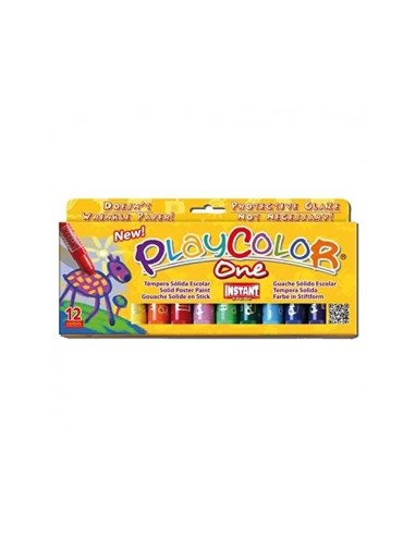 TEMPERA SOLIDA EN BARRA INSTANT ESCOLAR CAJA DE 12 COLORES SURTIDOS