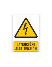 PICTO SEÑAL ADVERTENCIA ATENCION ALTA TENSION PVC 245X345 MM