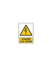 PICTO SEÑAL ADVERTENCIA ATENCION ALTA TENSION PVC 245X345 MM 2
