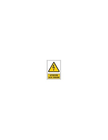 PICTO SEÑAL ADVERTENCIA ATENCION ALTA TENSION PVC 245X345 MM