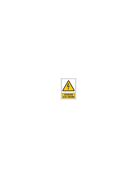PICTO SEÑAL ADVERTENCIA ATENCION ALTA TENSION PVC 245X345 MM