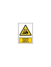 PICTO SEÑAL ADVERTENCIA ATENCION PASO CARRETILLA PVC 245X345 MM 2