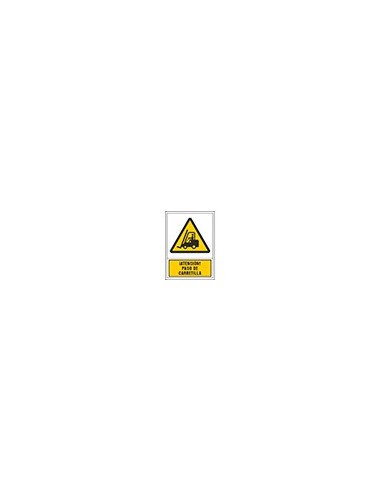 PICTO SEÑAL ADVERTENCIA ATENCION PASO CARRETILLA PVC 245X345 MM