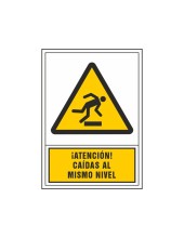 PICTO SEÑAL ADVERTENCIA ATENCION CAIDASMISMO NIVEL PVC 245X345 MM