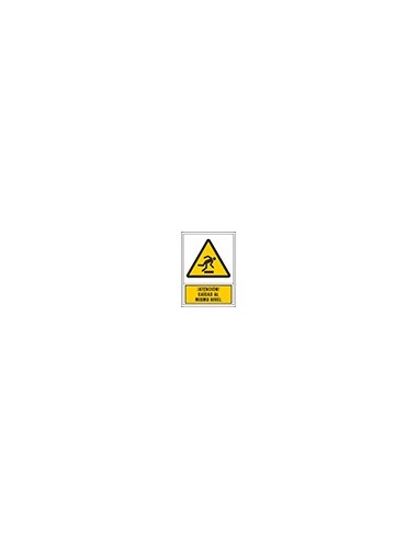PICTO SEÑAL ADVERTENCIA ATENCION CAIDASMISMO NIVEL PVC 245X345 MM