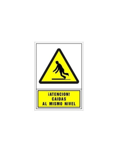 PICTO SEÑAL ADVERTENCIA ATENCION CAIDASMISMO NIVEL PVC 245X345 MM